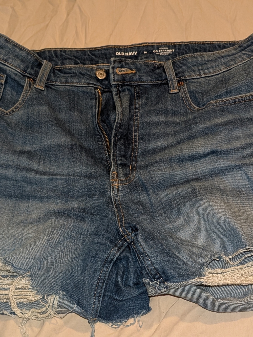 Old Navy Blue Distressed Jean Shorts